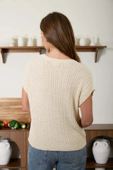 ROSALIE BUTTON DOWN KNIT TOP