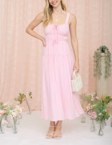 Sophia Shirred Midi Dress