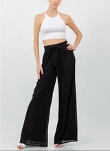 Chiffon Tie Waist Palazzo Pants