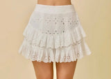 Coastal Eyelet Ruffle Mini Skort