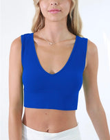 V-Neck Seamless Cropped Top