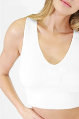 V-Neck Seamless Cropped Top