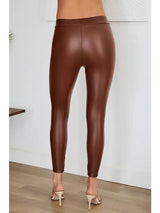 Latte PU Leggings