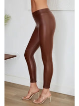 Latte PU Leggings