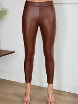 Latte PU Leggings