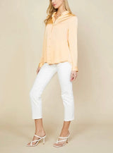 SATIN CLASSIC BLOUSE CANTALOUPE