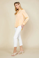 SATIN CLASSIC BLOUSE CANTALOUPE