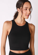 Chevron Highneck Crop Tank