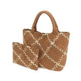 Woven Metallic Tote Bag