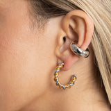Sara Two Toned Twist Hoop