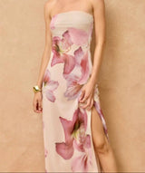 Orchid Chiffon Tie Back Dress