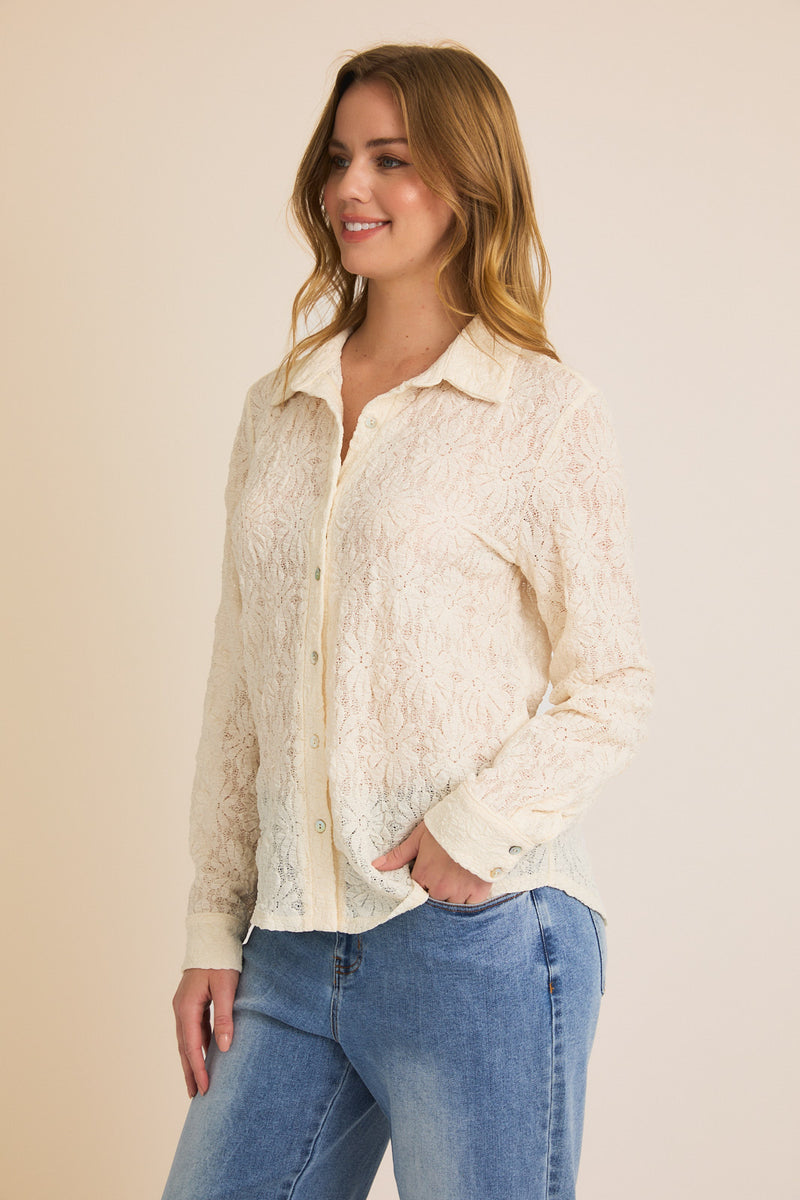 Alice Lace Button Down