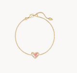 Ari Heart Chain Bracelet - Dichroic Glass