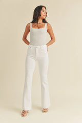 HIGH RISE SCISSOR CUT FLARE JEANS