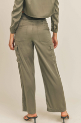 BIANCA SATIN CARGO PANTS