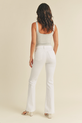 HIGH RISE SCISSOR CUT FLARE JEANS