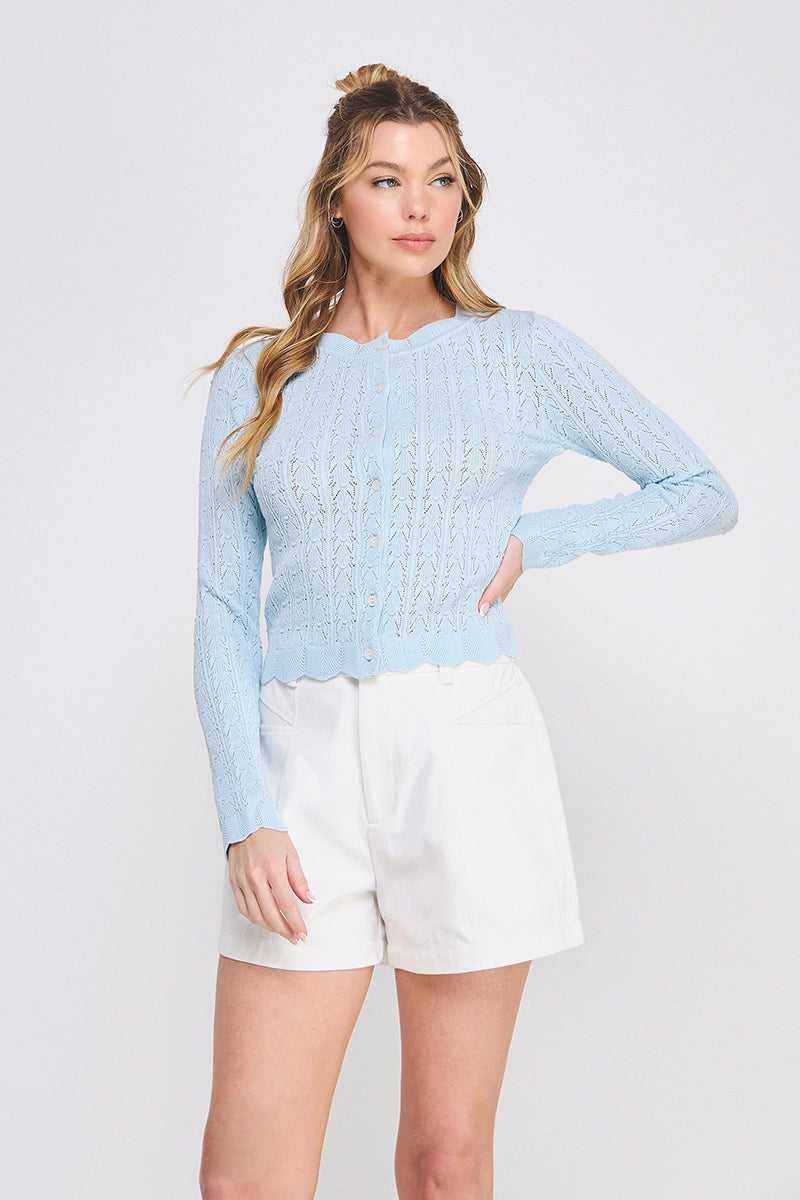 Kelly Pointelle Cardigan