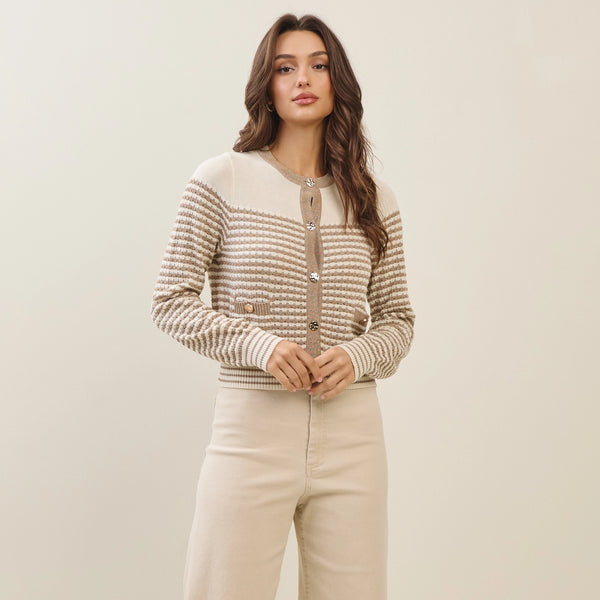 Mila Metallic Stripped Sweater