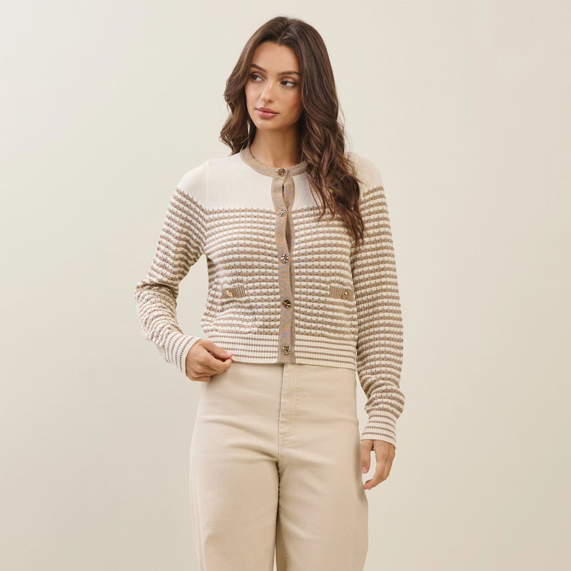 Mila Metallic Stripped Sweater