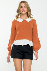 ALICIA COLLARED SWEATER TOP