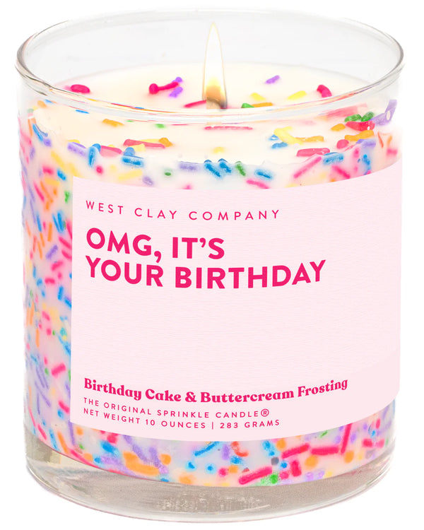 OMG B-Day Sprinkle Candle