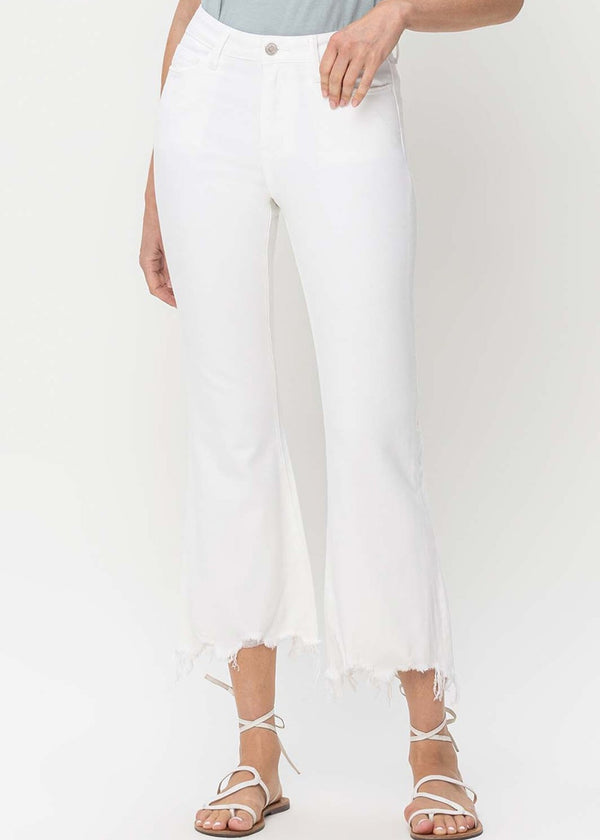 VINTAGE CROPPED FLARE JEANS - High Rise