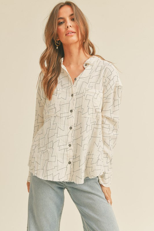 Gia Gauze Button Down Shirt