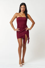 Baby Tube  Mini Dress-Wine