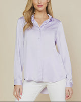 SATIN CLASSIC BUTTON-DOWN BLOUSE