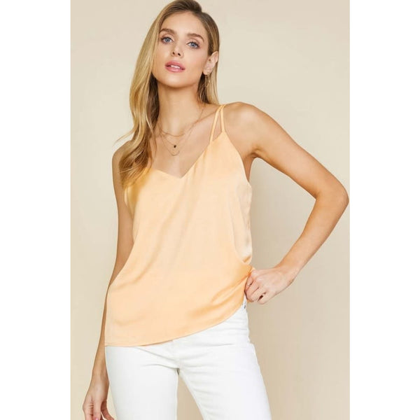 RECYCLED DOUBLE STRAP CAMI-Cantaloupe