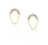Sahira Crescent Chain CZ Stud